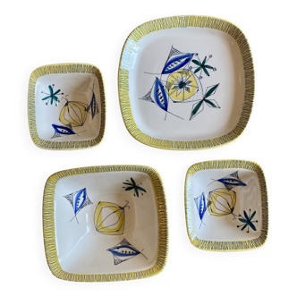 Set of 4 vintage serving dishes from the Flamingo series by Stavangerflint
