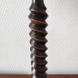 French vintage turned wooden lamp from the 40s-50s.