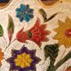 Vintage Enamelled Brass Fruit Bowl – Floral Centrepiece with Edge Fe