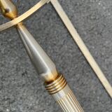 Coffee table in gilded brass and veined green marble