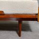 Jitona sobeslav sofa bed in walnut & boucle fabric, vintage czech 1960s