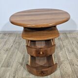 Solid teak TV table with swivel top, Silkeborg, Denmark, 1960s/1970s.