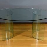 Oval Glass Table, attributed to Fiam, Italy – 1980
