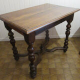 Louis XIII desk table, walnut, Swiss model.