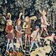 Antique handwoven tapestry Medieval Hunt Unicorn 20th century