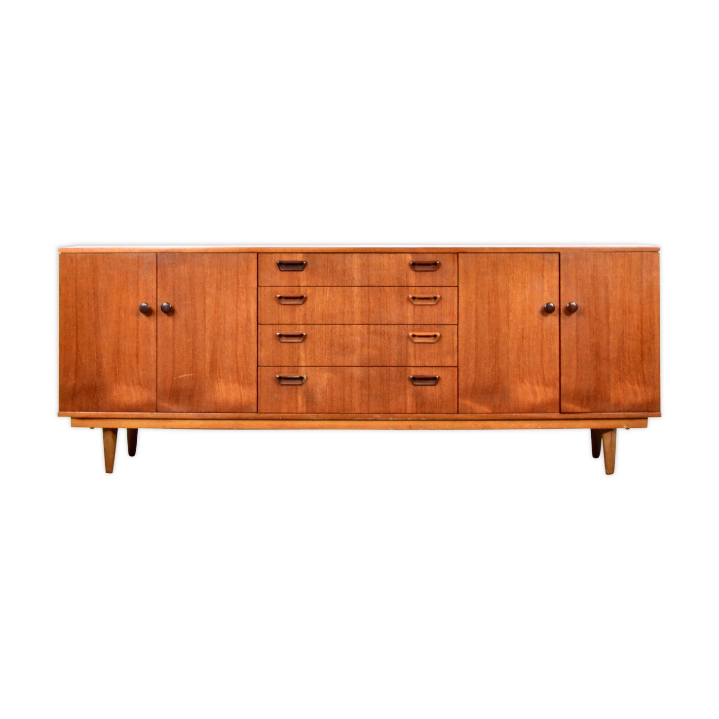 Midcentury tigerwood sideboard / long john. vintage modern / danish / retro / scandinavian style.