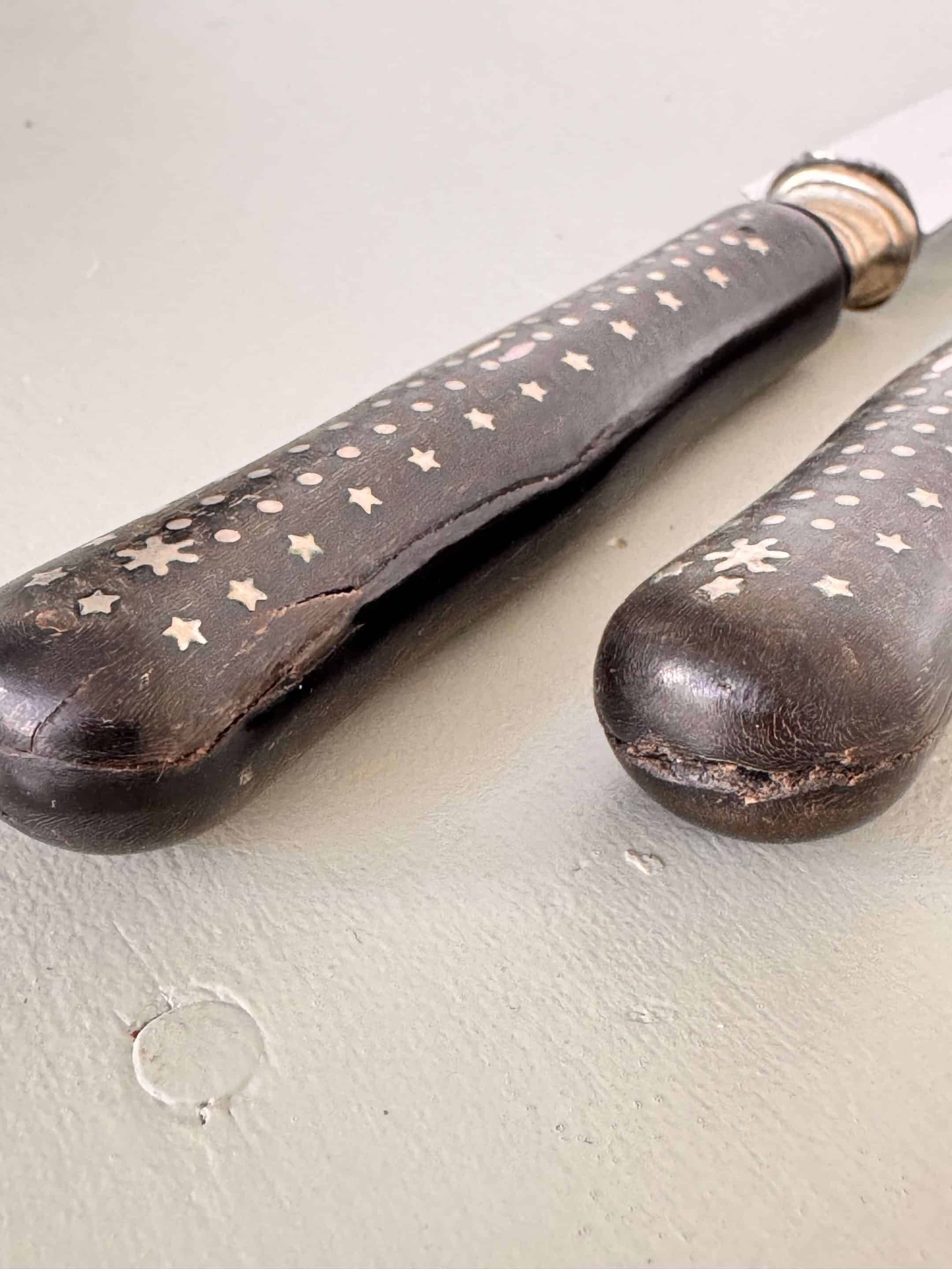 12 table knives and leg of lamb service 1900