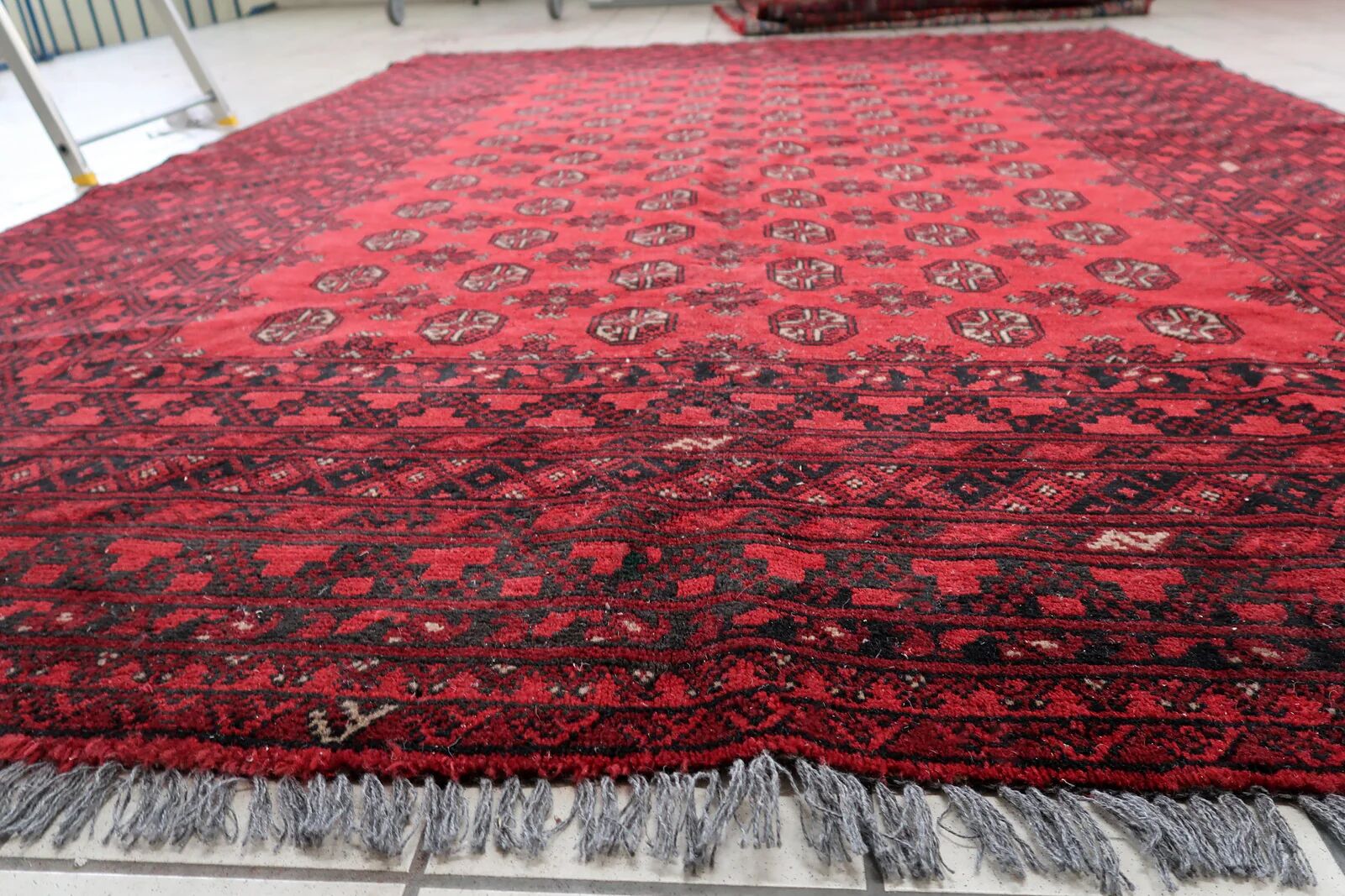 Antique Afghan Ersari handmade rug 208 x 288 cm 1920s