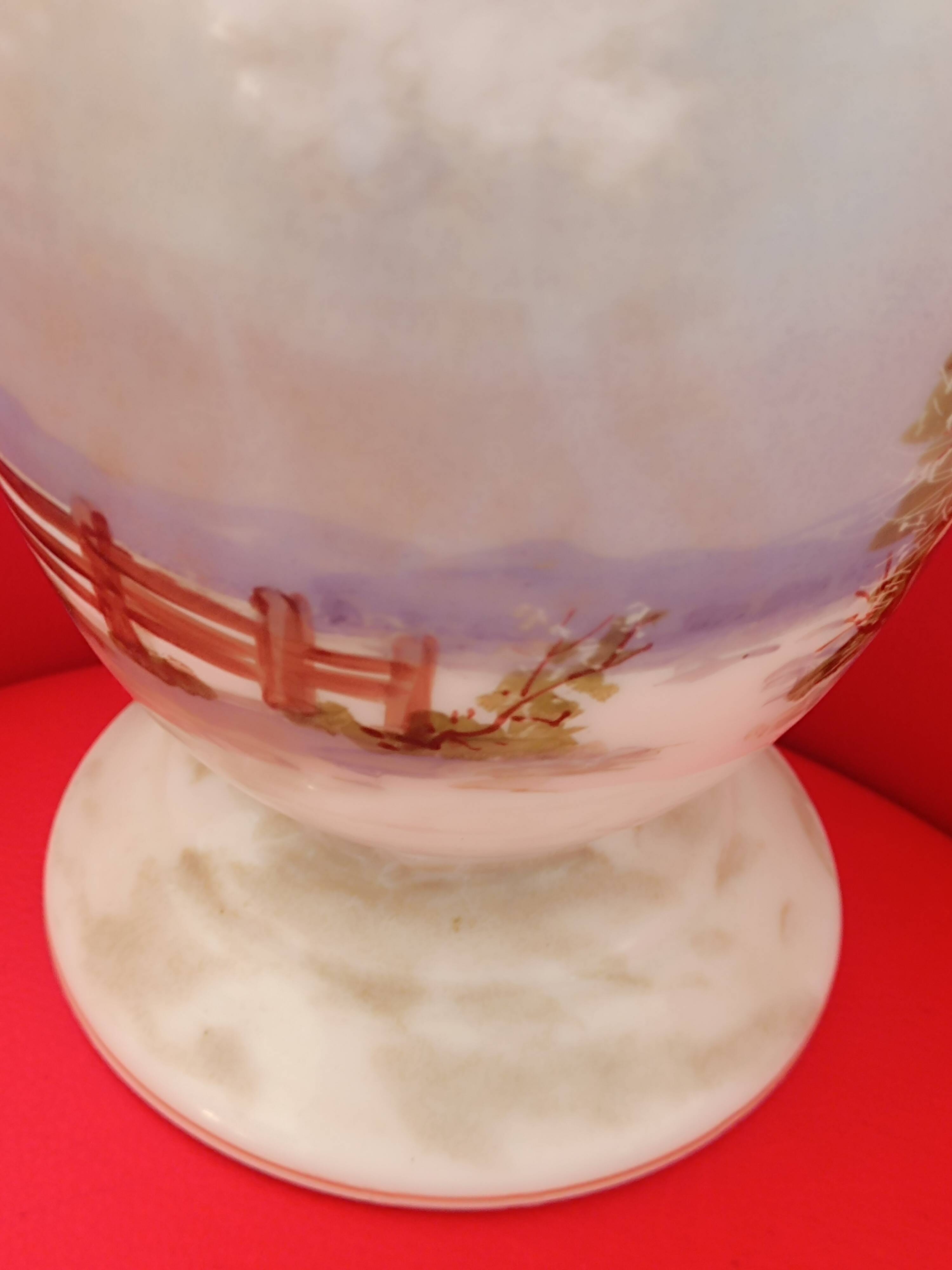 Hand-painted opaline vase, early 20th century.