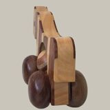 Small marquetry horse on wheels