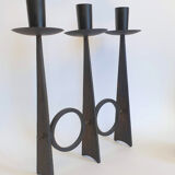 Black wrought iron candle holder 50s