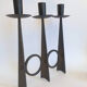 Black wrought iron candle holder 50s