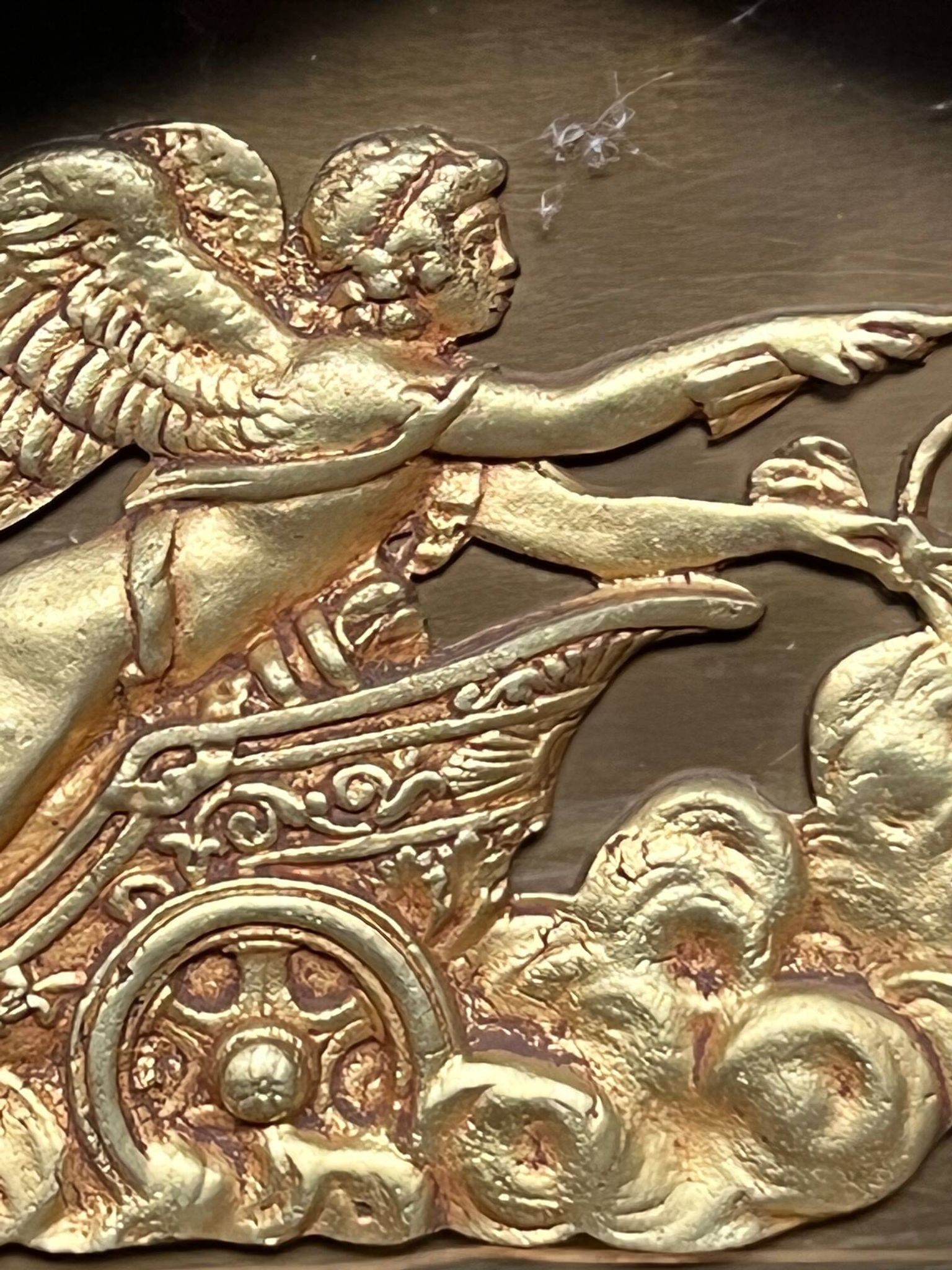 Empire-style fireplace decoration.