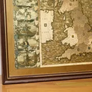 Vintage Map Golden Leaf of the British Isles by Joannes Janssen, 1646