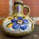 Antique soliflore vase veb polychrome ceramic flowers gdr vintage