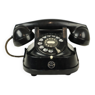 Old Black Telephone with Rotary Copper Bakelite RTT 1965B