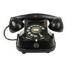 Ancien Téléphone Noir à Rotatif Cuivre Bakélite RTT 1965B