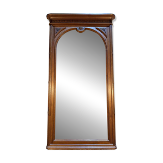 Large walnut mirror from the Art Deco period.