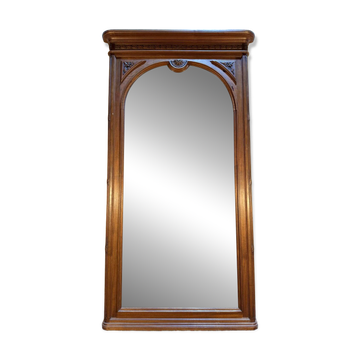 Large walnut mirror from the Art Deco period.
