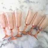 6 glasses vintage champagne flutes
