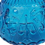 Empoli glass - Vintage vase - Zodiac - clear blue - Italy - 1960s
