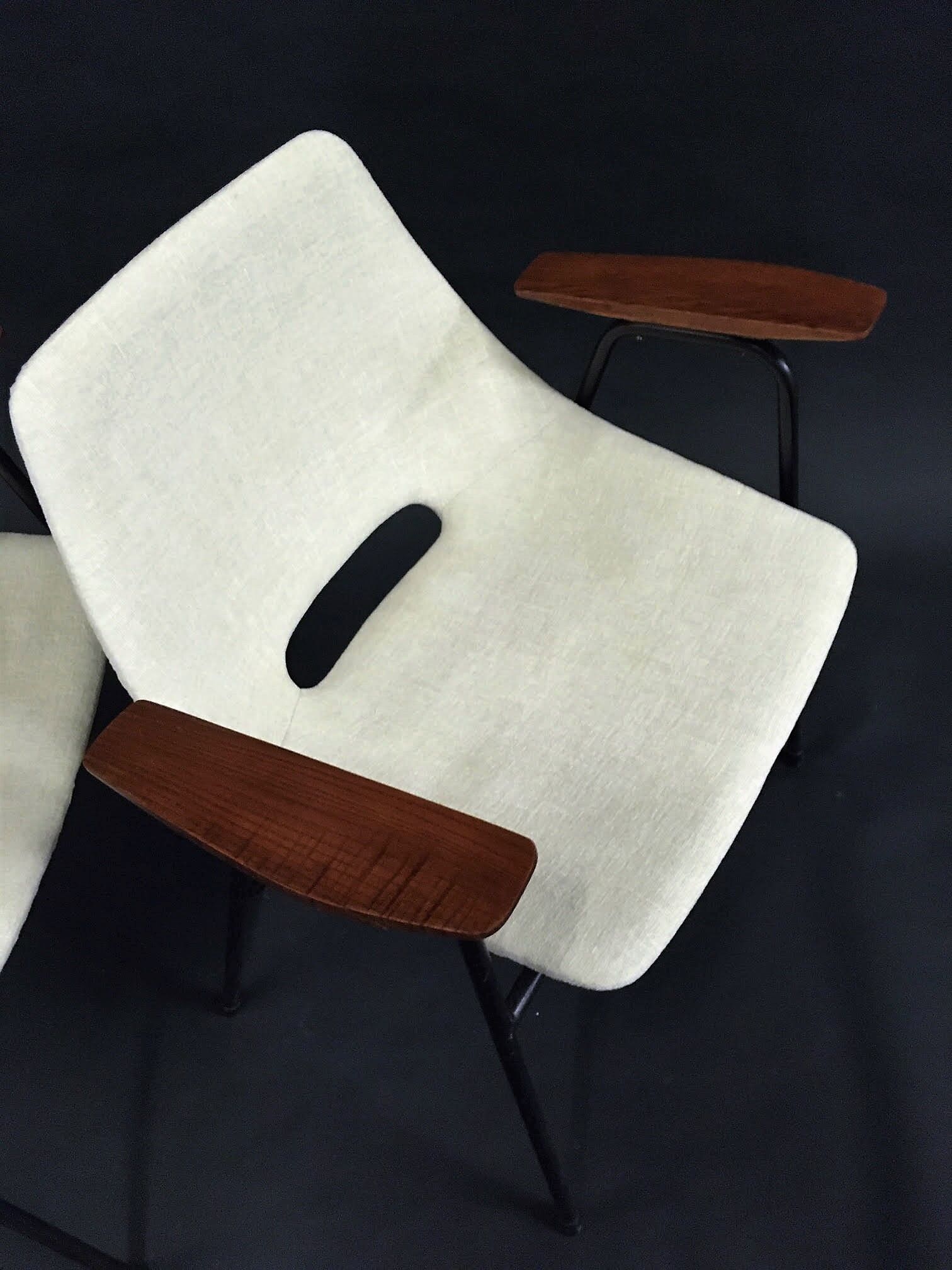 Pair of bridge armchairs, barrel model by Pierre Guariche, Steiner edition 1954