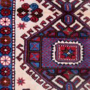 Old turkish kazak rug 129x91 cm vintage tribal carpet, red and blue large
