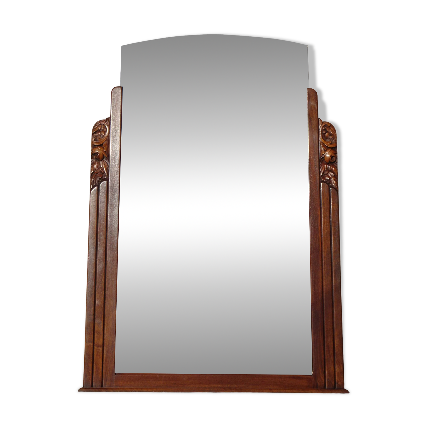 Art Deco mirror in walnut frame 126/88cm