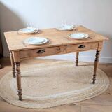 Renovated solid wood farmhouse table