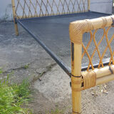 double bed bamboo and rattan vintage, years 60