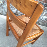 Maison Regain, duo of chairs in solid elm, vintage seating furniture.