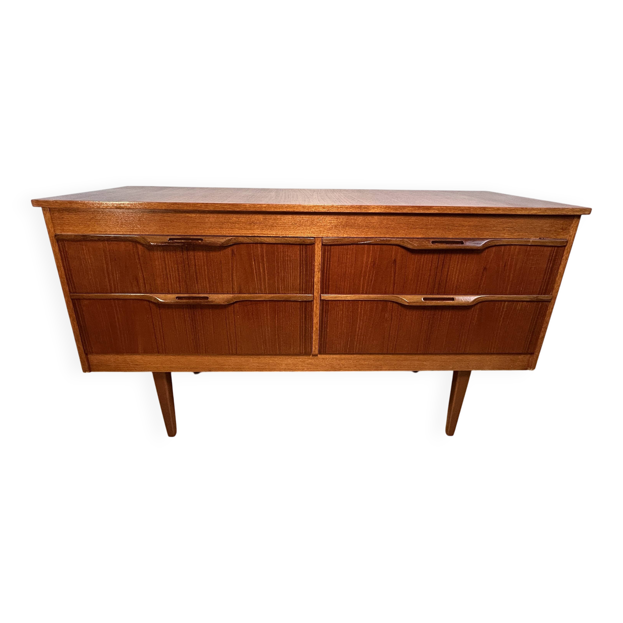 Buffet rétro vintage à quatre tiroirs en teck par Stonehill – 1960