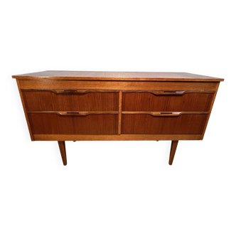 Buffet rétro vintage à quatre tiroirs en teck par Stonehill – 1960
