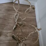 Pair of old pot holders in original cast iron / patina