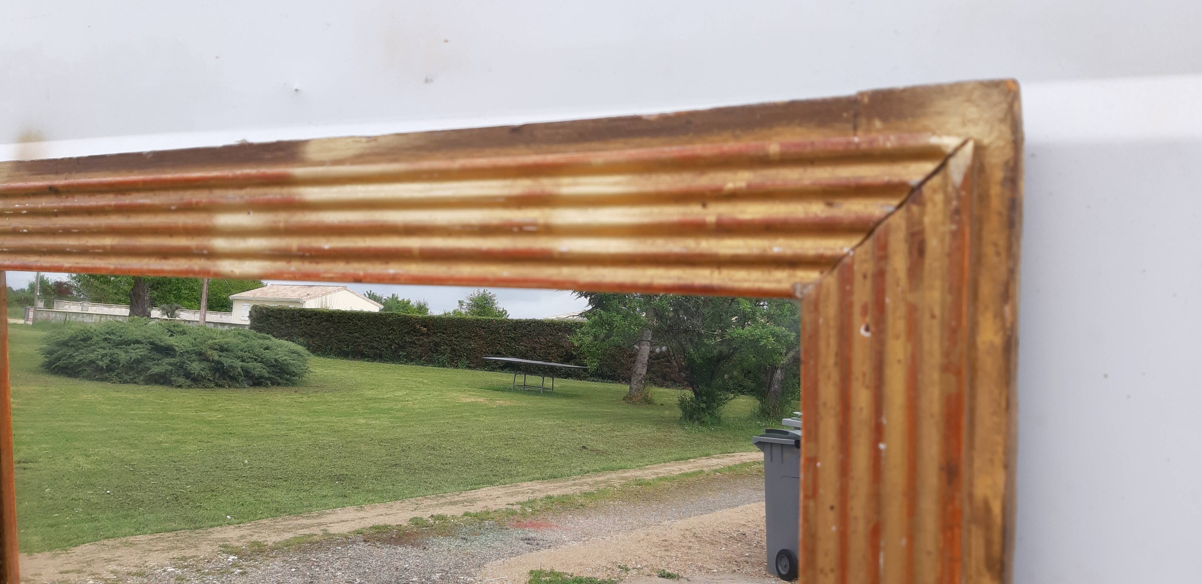 Mirror 19 eme Golden Wood and Stuk 73x71cm