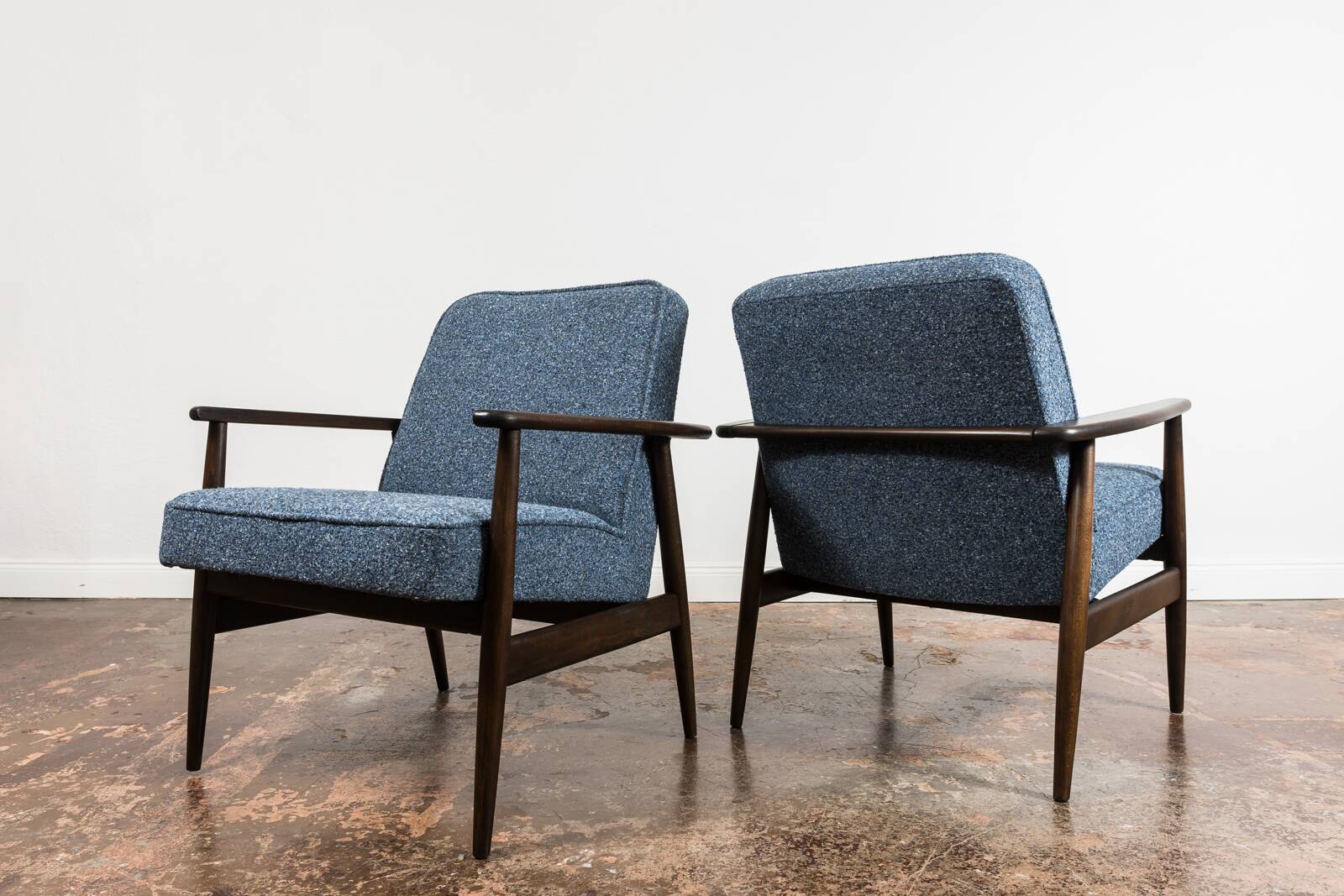 Pair of Mid-Century Blue Armchairs GFM 300-192, 1960's