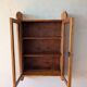 Solid cherry wood wall display case from the 50s