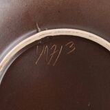 Ruscha Keramik fat lava wall plate mushrooms 717/3, West Germany 1970s