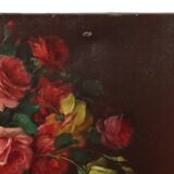 Large Flower Painting Still Life Roses Oil on Canvas 100x60cm