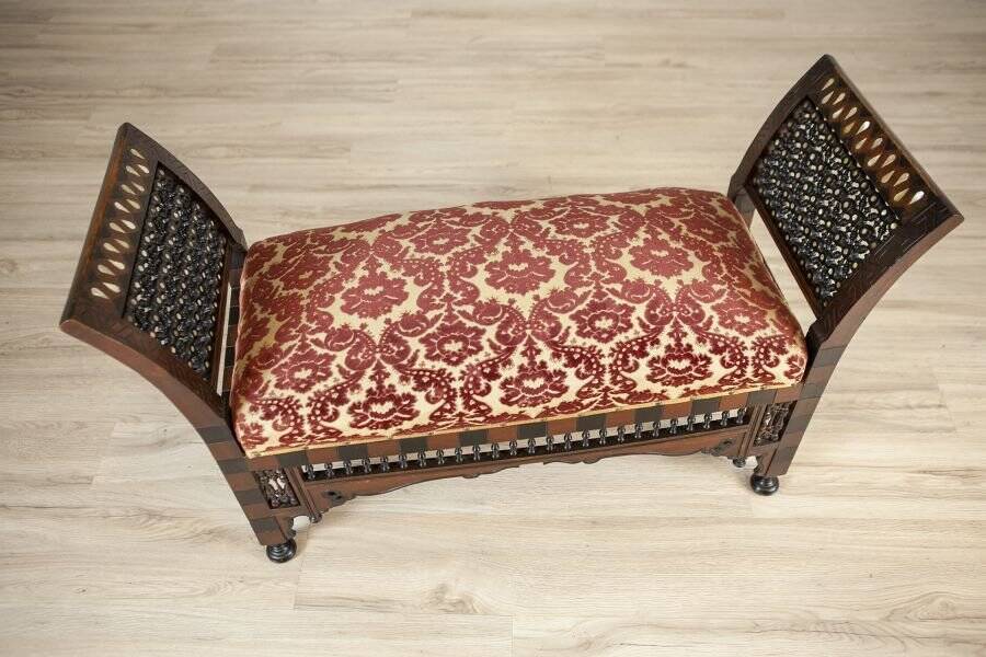 19th-Century Bench in Exotic Wood, 1890s