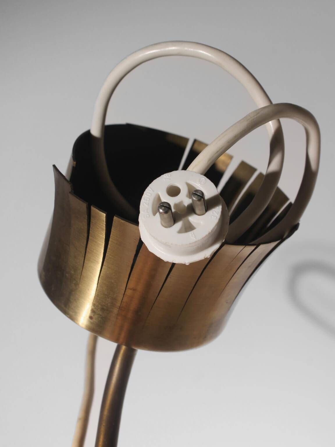 Wiktor Berndt Mid-Century Crystal And Brass Ceiling Light, For Flygsfors, Sweden