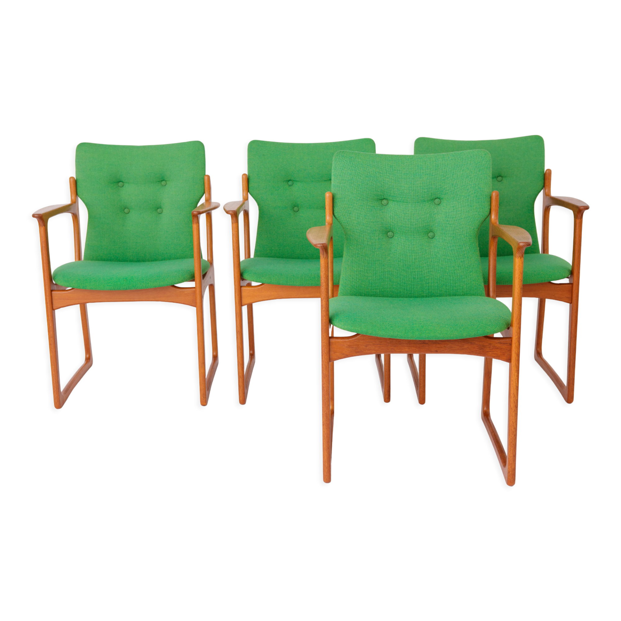 4 armchairs Vamdrup vintage 1960s teak