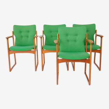 4 armchairs Vamdrup vintage 1960s teak