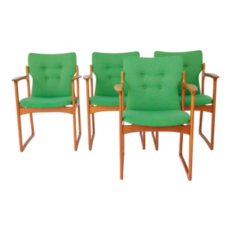 4 armchairs Vamdrup vintage 1960s teak