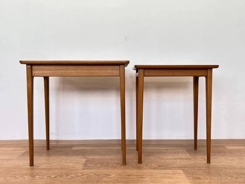 Set of two wood side/nesting tables - Germany, 1970s