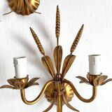 Hollywood Regency Italian wheat ear sconces