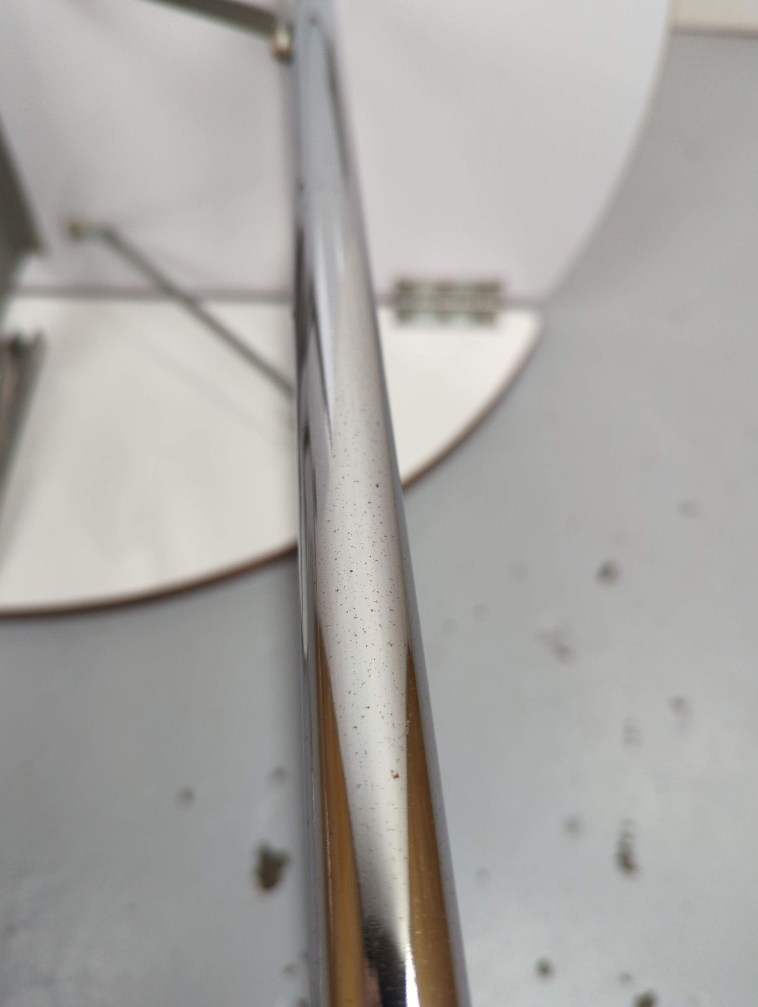 Foldable brown formica table compass legs