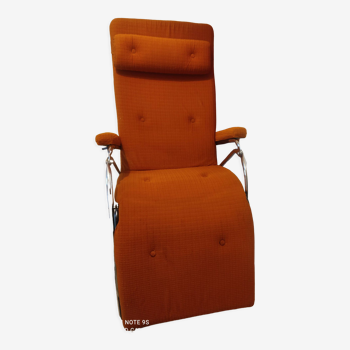 Chaise longue lama chrome tissu velours