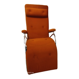 chaise longue lama chrome - velours