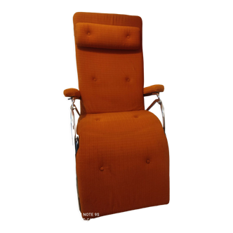 Chaise longue lama chrome tissu velours